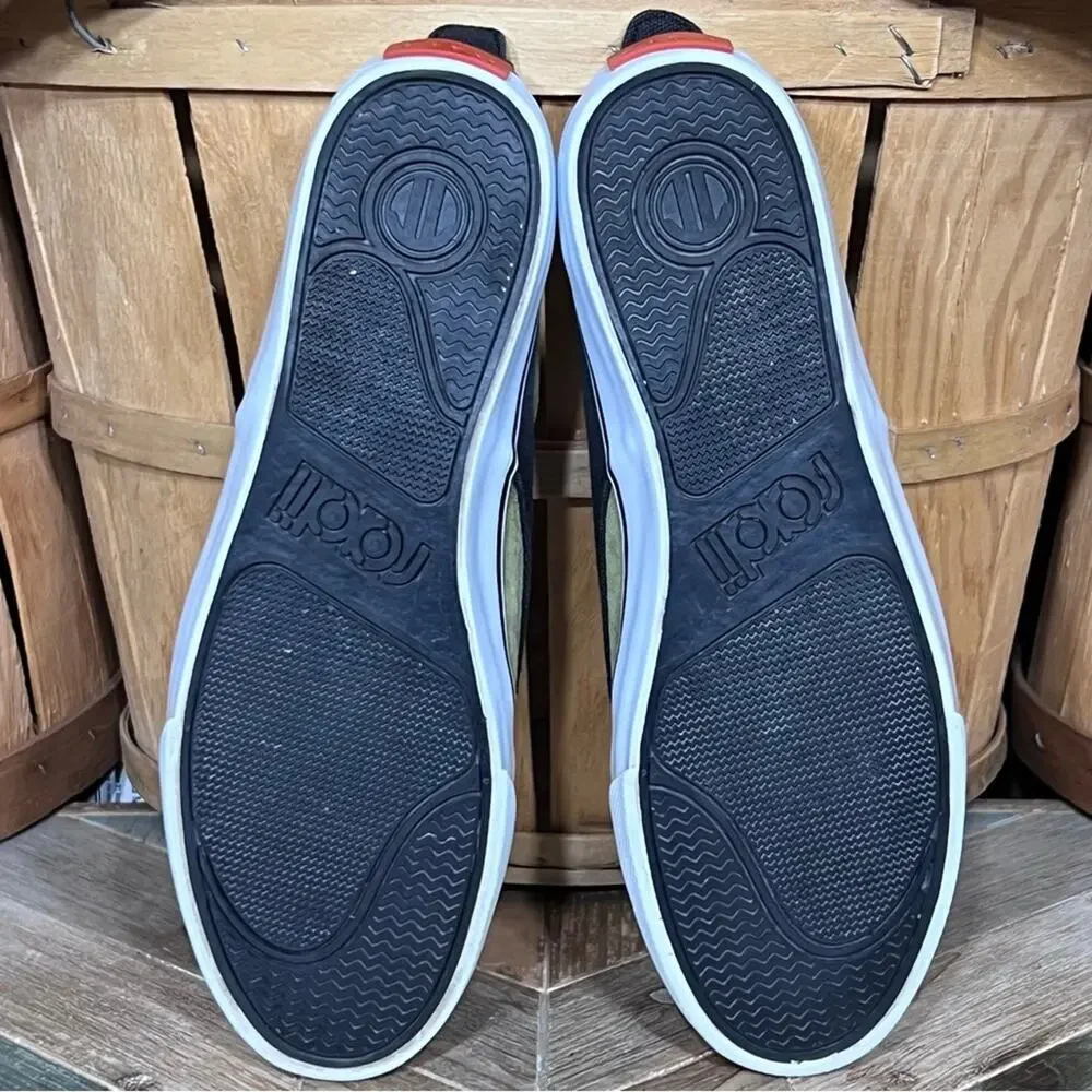 Radii FM1083 The Jax Olive Black Orange Suede Skateboarding Shoes Mens Size 8.5